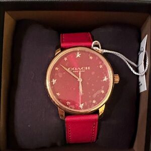 Coach Red and Gold Starry Watch